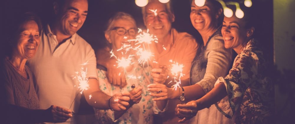 Group,Of,Caucasian,People,Friends,With,Different,Ages,Celebrate,Together